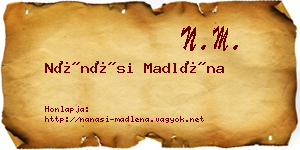Nánási Madléna névjegykártya